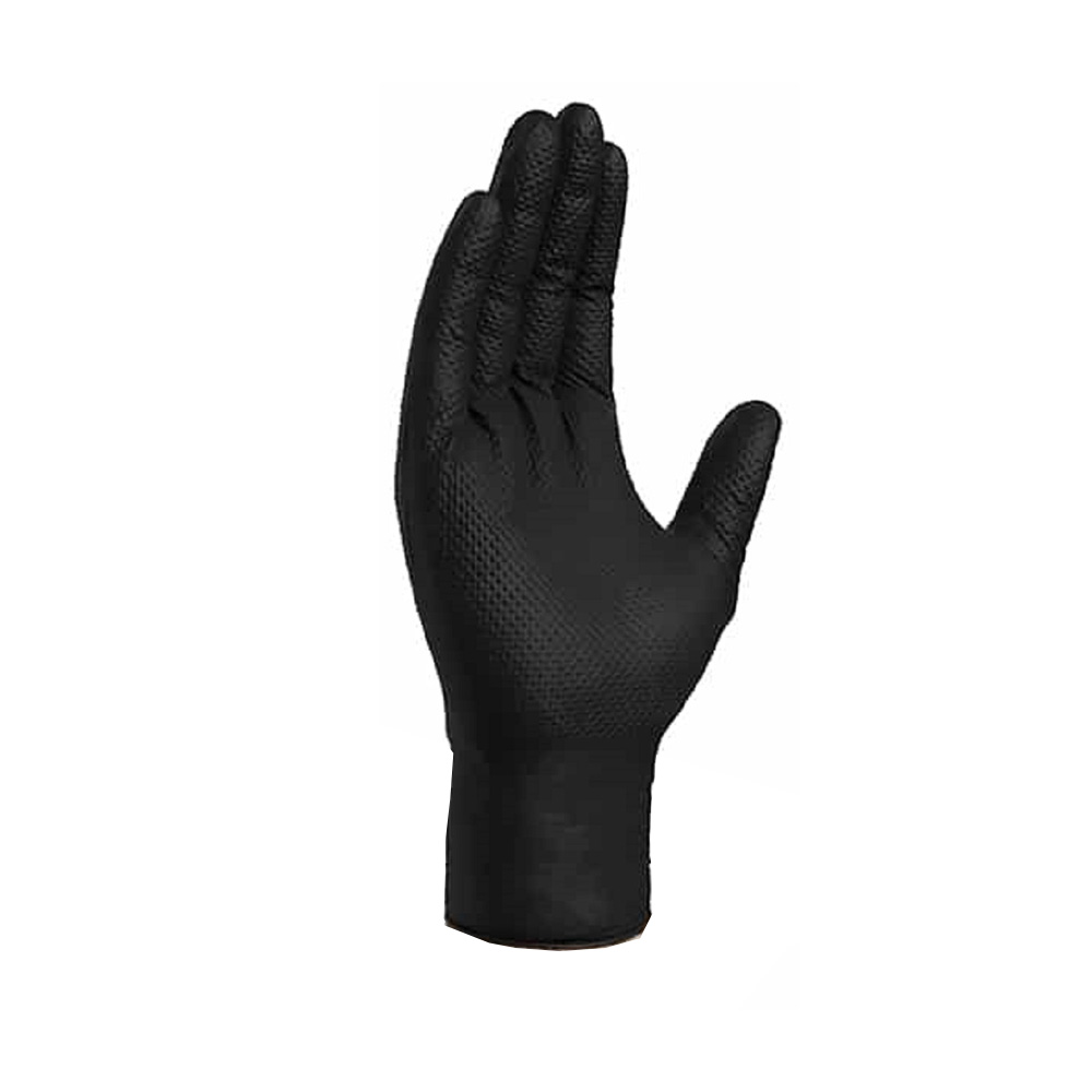 Proworks® Pyramid Grip® Black Powder-Free Nitrile Gloves</br>9 mil - Spill Control